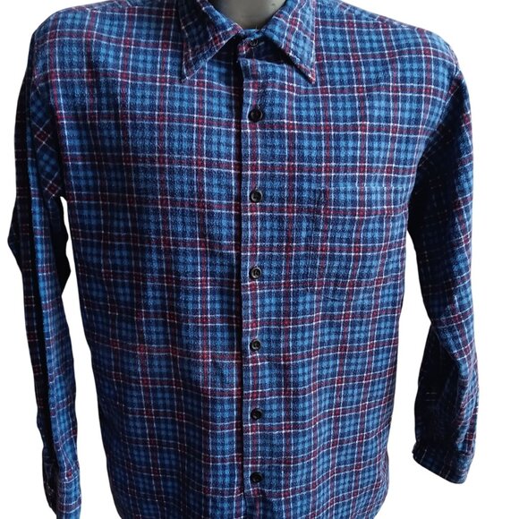 Tall Timbers Other - Men's Large Vintage Flannel Shirt Tall Timbers Plaid Blue Red 1980's Skater